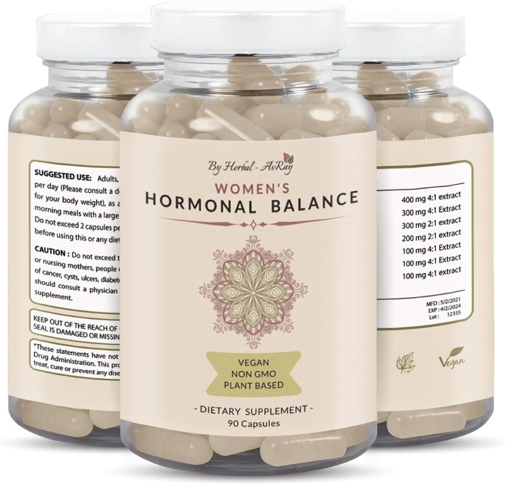 Hormone Balance for Women – Natural Female Energy & Mood Enhancement Pills – Hot Flashes Menopause Relief Supplement with Vitex Chasteberry, Dong Quai, Maca Root Powder, Ginseng – 90 Veggie Capsules