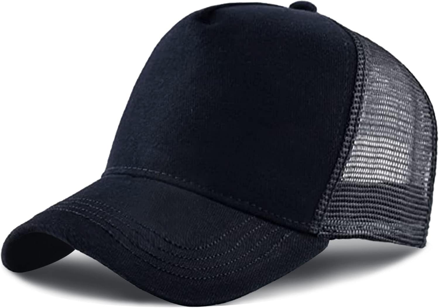 Baseball Cap for Men Women,5 Panel Adjustable Plain Trucker Cap Mesh Back Sports Casual Cap Summer Sun Hat for Unisex