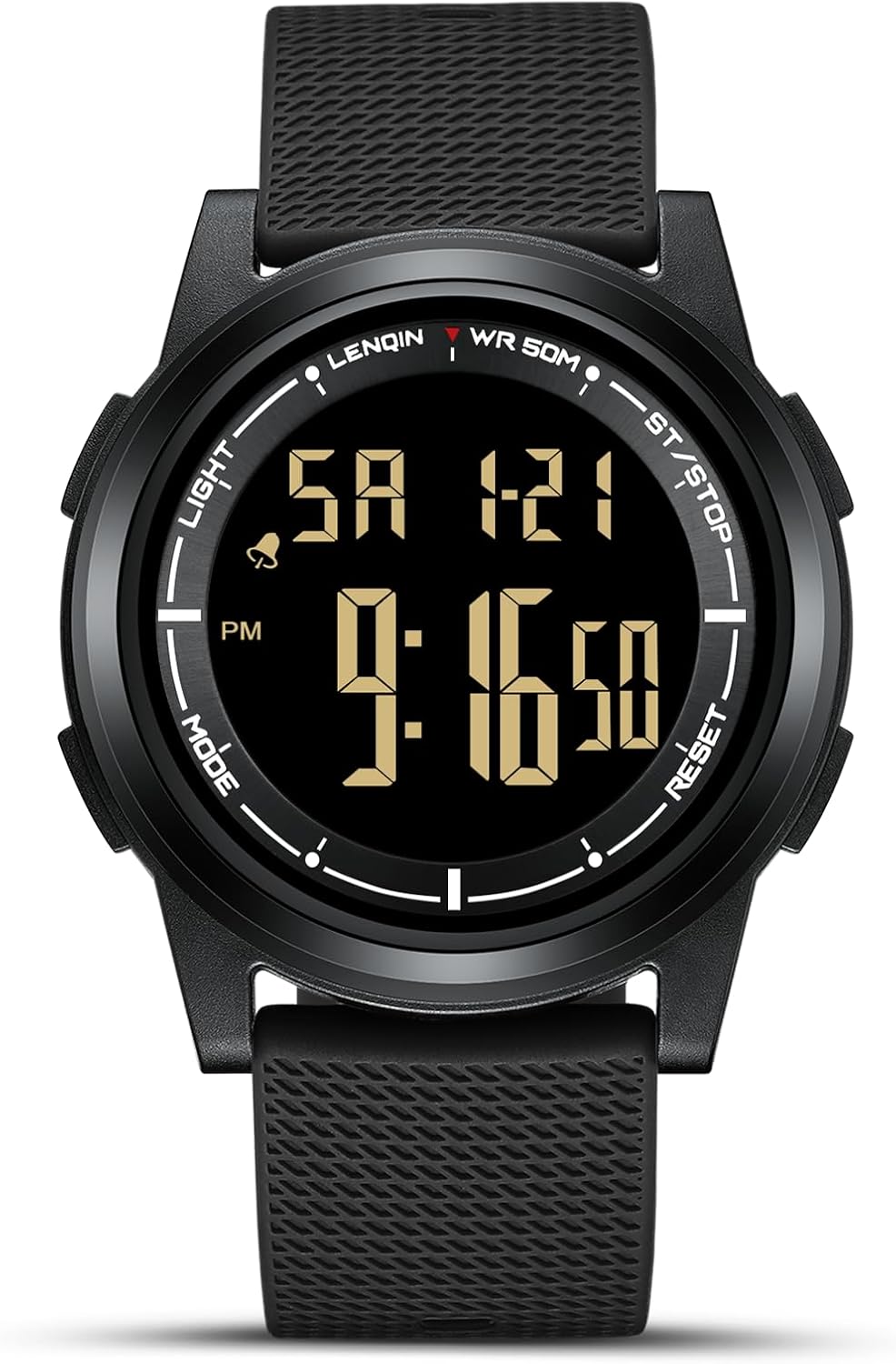 HANPOSH Mens Watches Digital Watches for Men Waterproof Wristwatches Sports Watch with EL Backlight/Stopwatch/Alarm