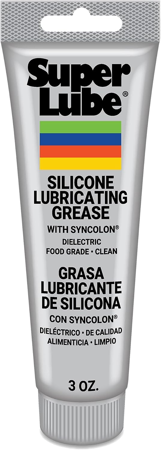 Super Lube 92003 Silicone Lubricating Grease with PTFE, 3 oz Tube, Translucent White