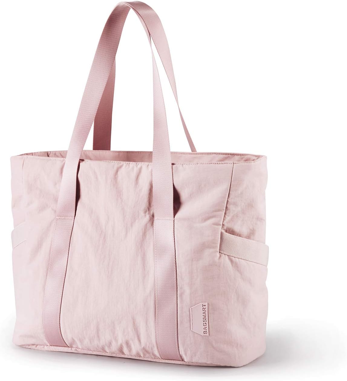 BAGSAMRT Tote Bag for Women with Zipper, Work Handbags & Shoulder Bags Gym Tote with Yoga Mat Buckle for Travel, Beach, Dance, Teacher, Nurse, Medium
