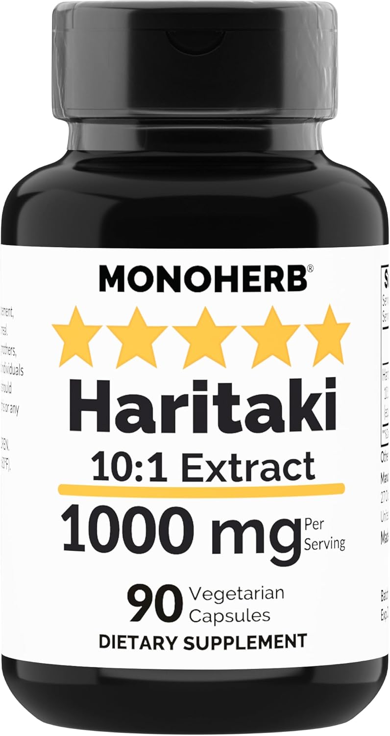 MONOHERB Haritaki Extract 1000 mg - 90 Vegetarian Capsules