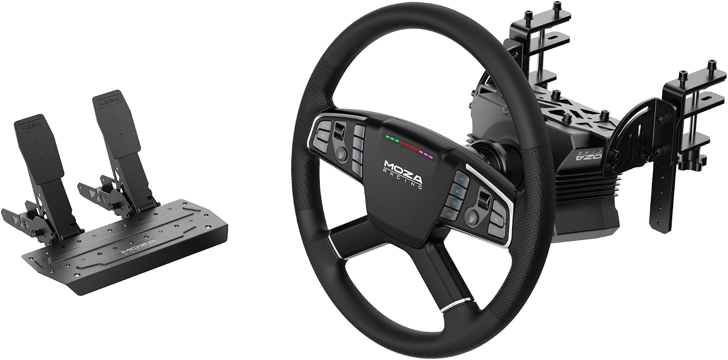 MOZA R5 Trucking Simulator Truck Driving Sim Racing Bundle for PC, Black
