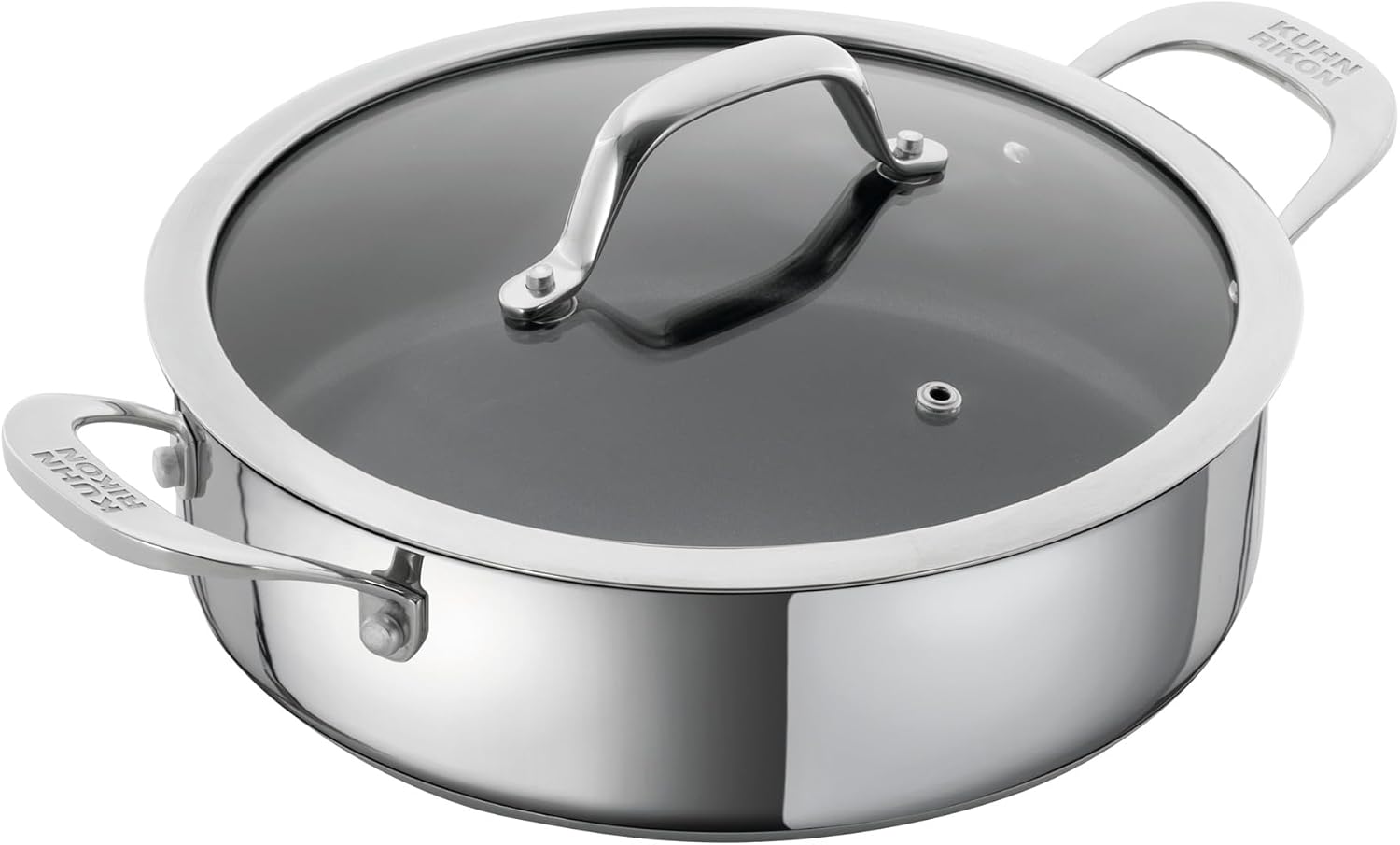 Kuhn Rikon Non-Stick Shallow Casserole Dish 3L/24cm, 18/10 Stainless Steel