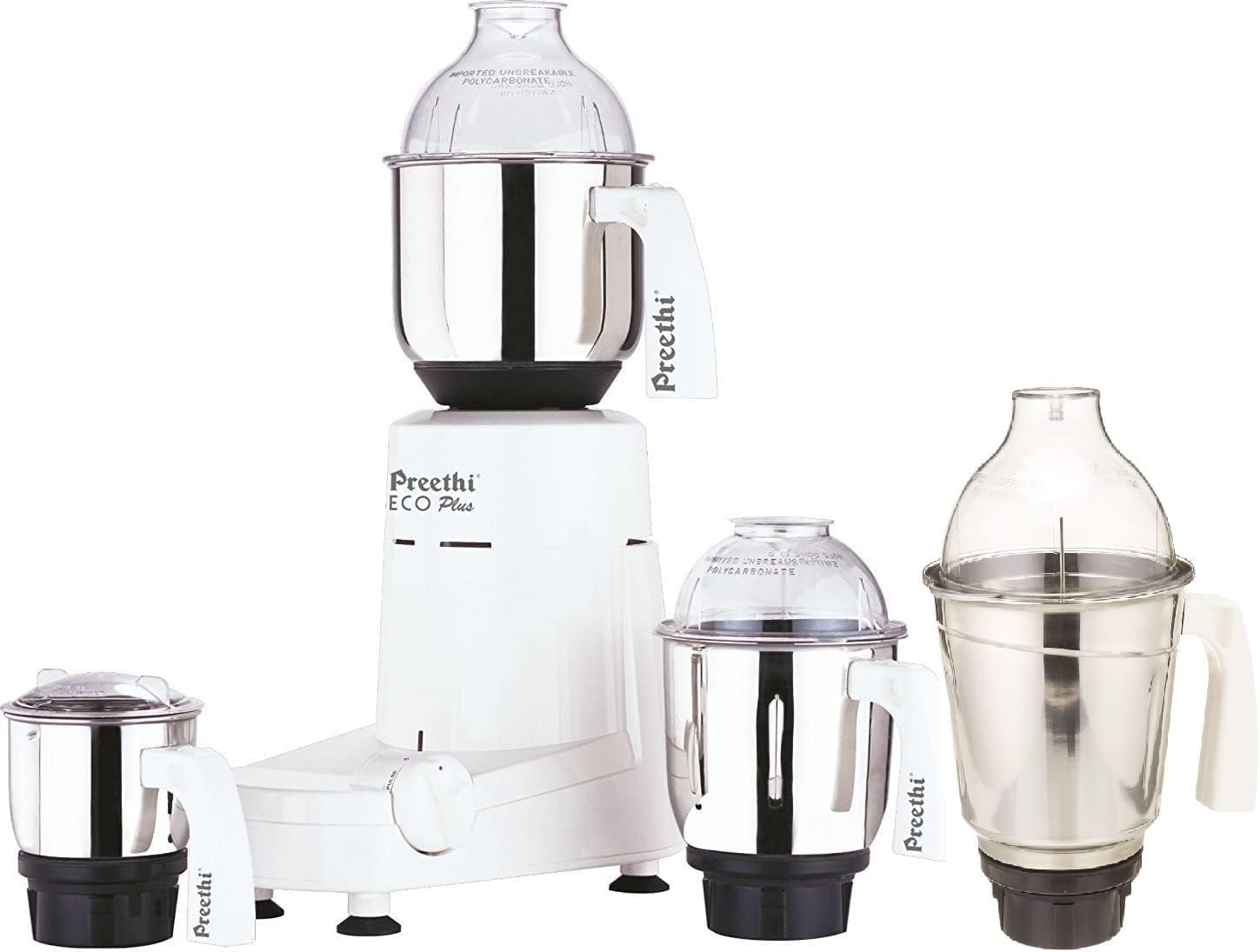 Preethi Eco Plus Mixer Grinder 110 Volts - Free Service Kit Included (3 Jar with Extra 1.75L Jar)