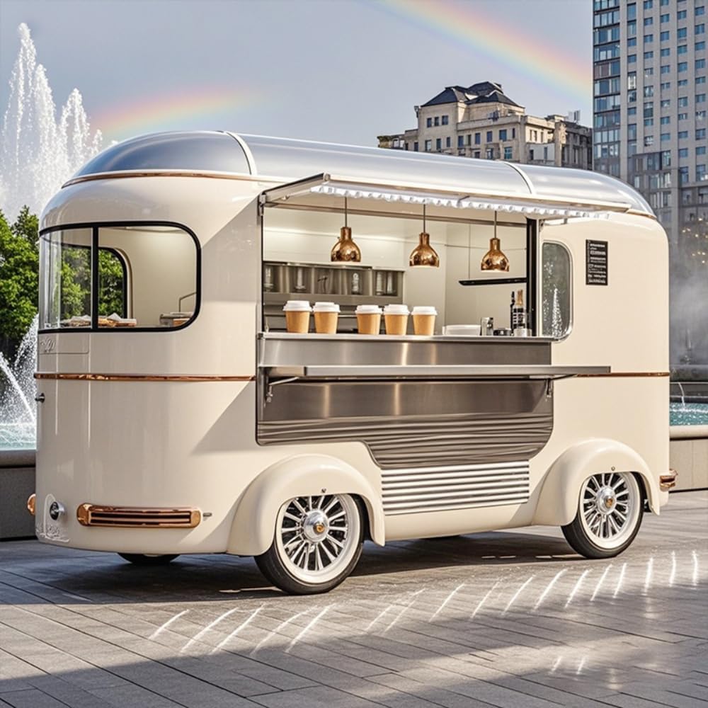 Mirror Food Trailers for Sale Food Trucks Fully Equipment Mobile Coffrr Trailer Mobile Small Taco Cart Hot Dog Carts for Commercial Use