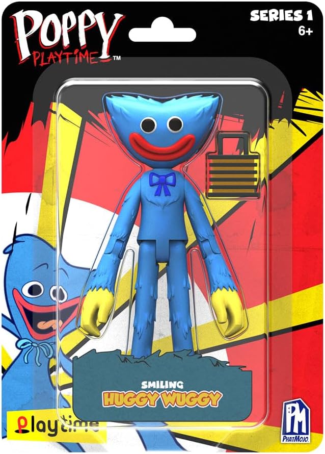 Poppy Playtime - Smiling Huggy Wuggy Action Figure (5" Posable Figure, Series 1) [Officially Licensed]