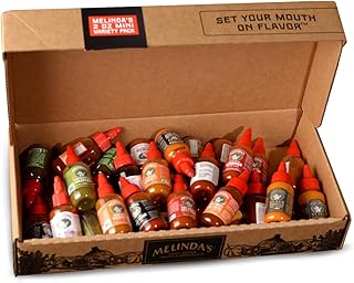 Melinda’s Mini Hot Sauce Variety Pack - Surprise 30 Pack (2 Oz Each) - Gourmet Hot Sauce Gift Set with Travel Friendly Mini Hot Sauce Bottles in 24 Possible Flavors