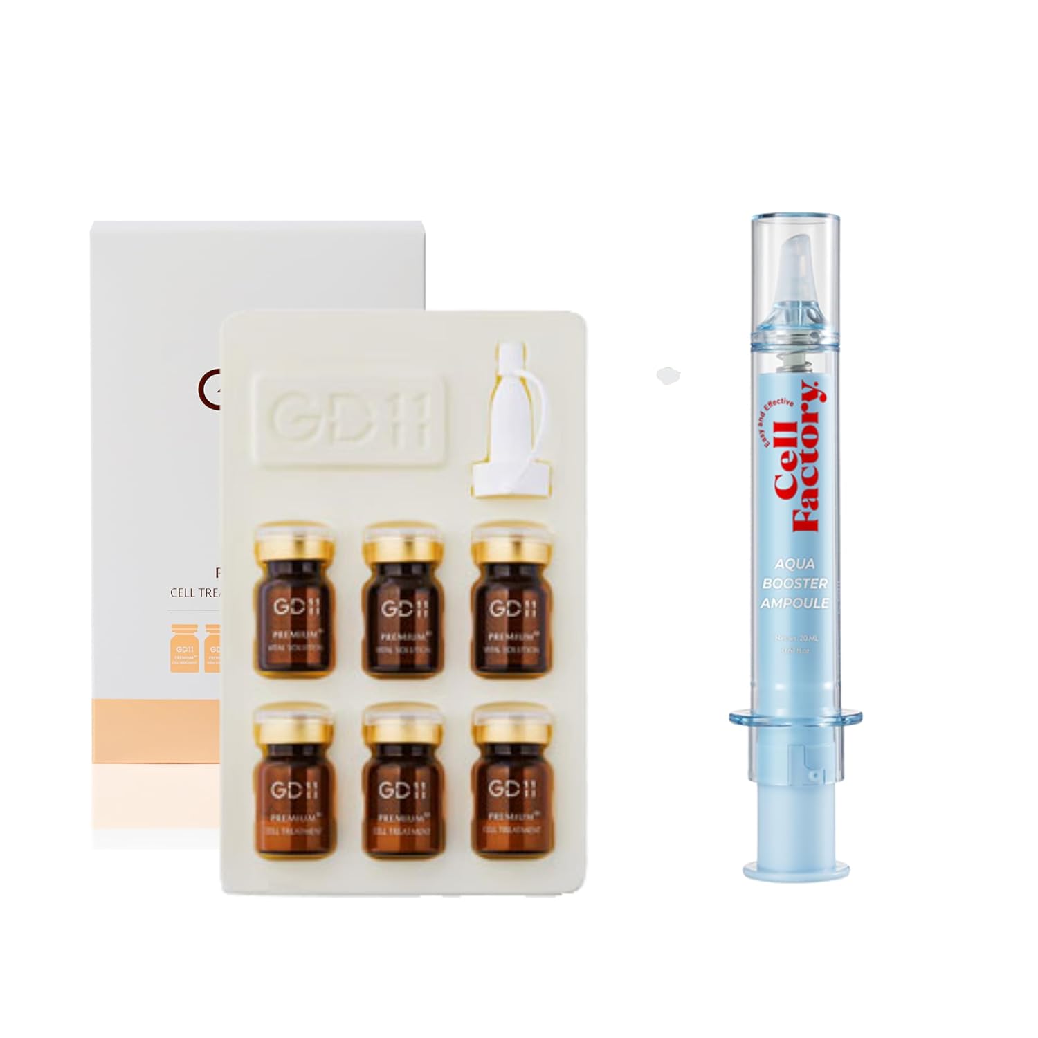 GD11 Premium Rx Cell Exosome Treatment & CELL FACTORY Aqua Booster Ampoule