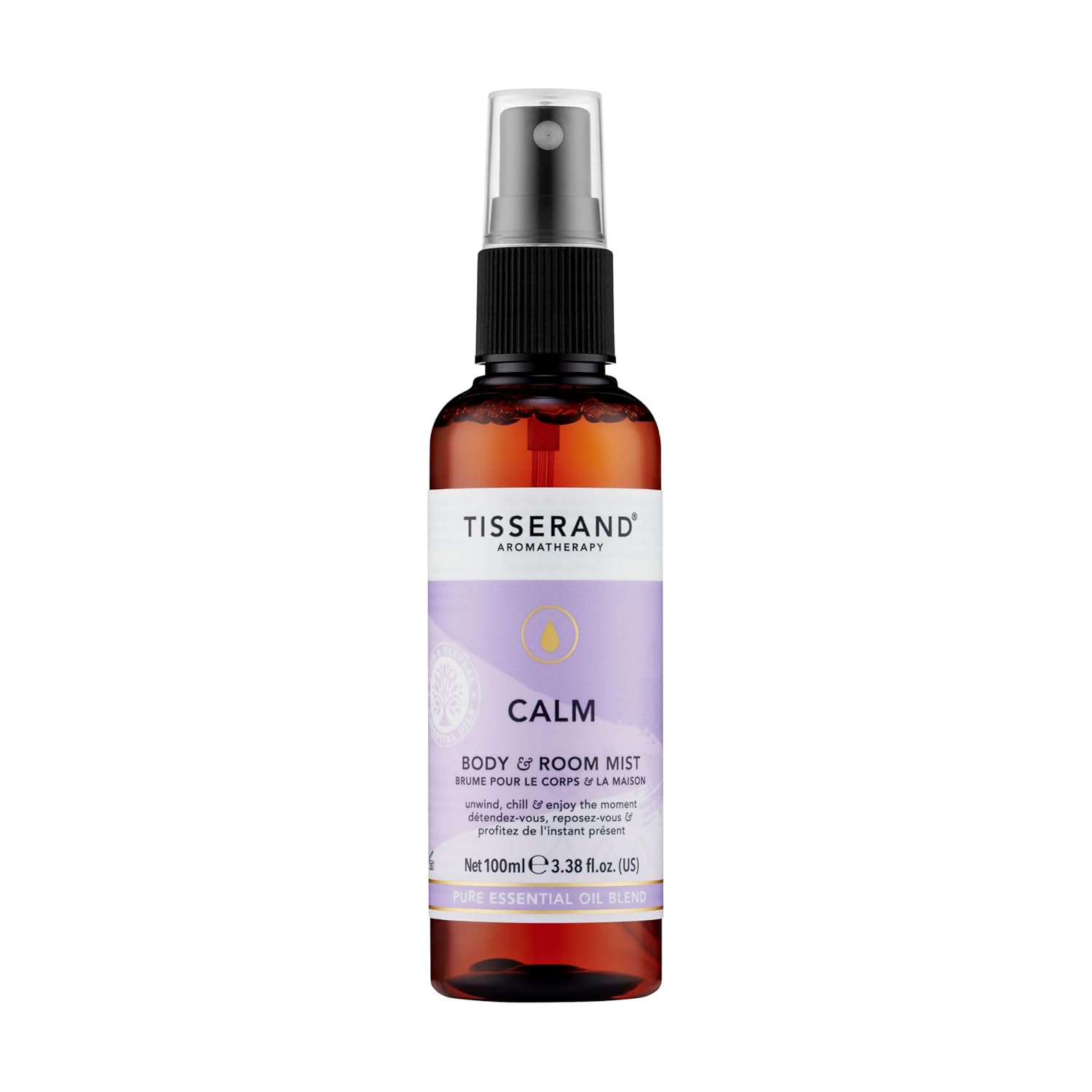 Tisserand Moodfix Mist - Room Spray with Essential Oils Blend of Lavender, Bergamot, Patchouli, and Geranium - Vegan Friendly - Real Calm - 3.38 oz