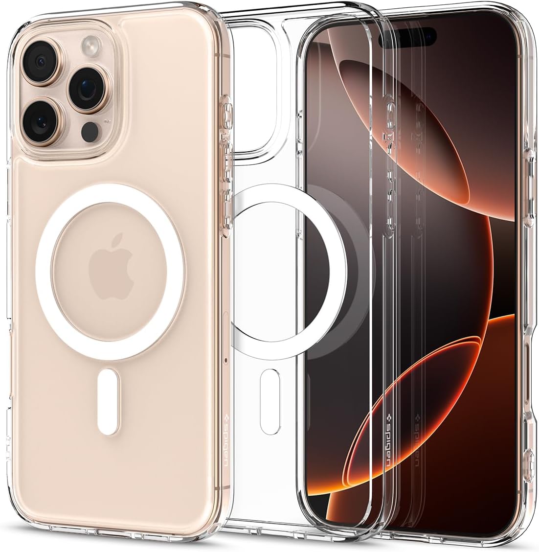 Spigen Ultra Hybrid MagFit Case for iPhone 16 Pro [MagSafe Compatible] [Military-Grade Drop Protection] - Clear White