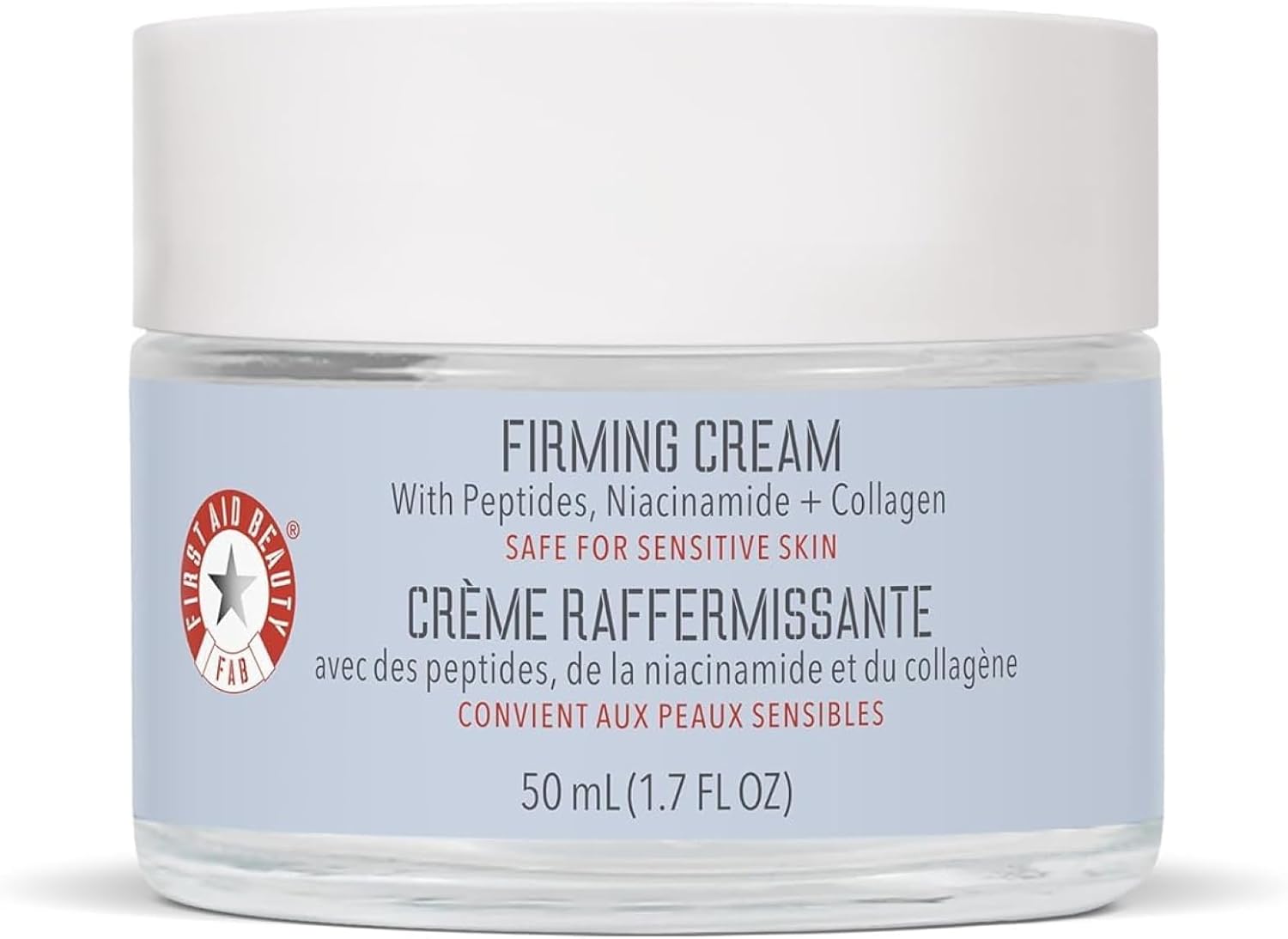 First Aid Beauty Firming Collagen Cream with Collagen, Peptides and Niacinamide – Day + Night Anti-Ageing Face Moisturiser – 50 mL