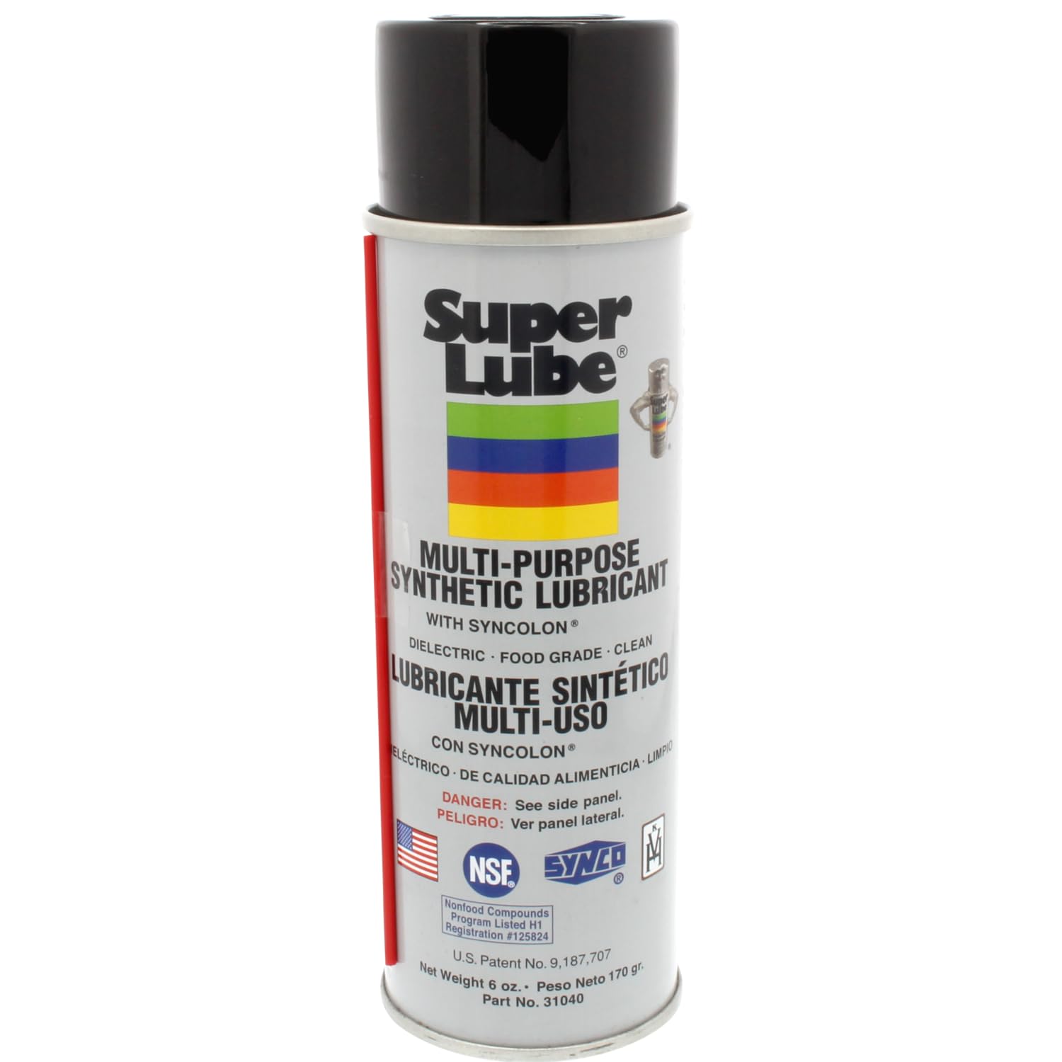 Super Lube Multi-Purpose Synthetic Lubricant w/Syncolon® (Translucent, 6oz Aerosol) | NSF Certified Food Grade & Clean | No Drip, Run, or Evaporation