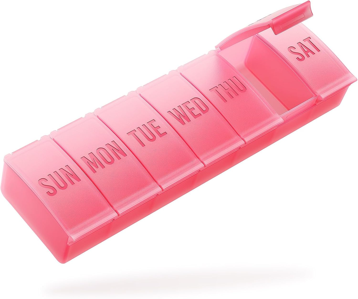 Extra Large 7 Day Pill Box Organiser, Weekly Vitamin Case Box Large Capacity Compartments, BPA-Free Medication Organiser, Daily Pill Case to Hold Vitamins, Cod Liver Oil and Medication-Red