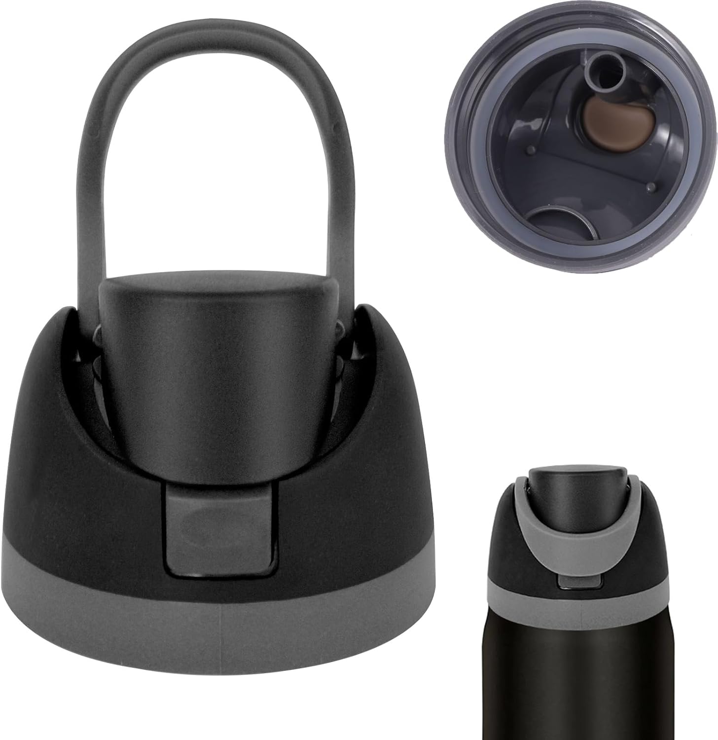 Replacement Lid for Owala Freesip,for Owala16oz 24oz 32oz 40oz,One-Touch Water Bottle Top Cap,Reusable,black