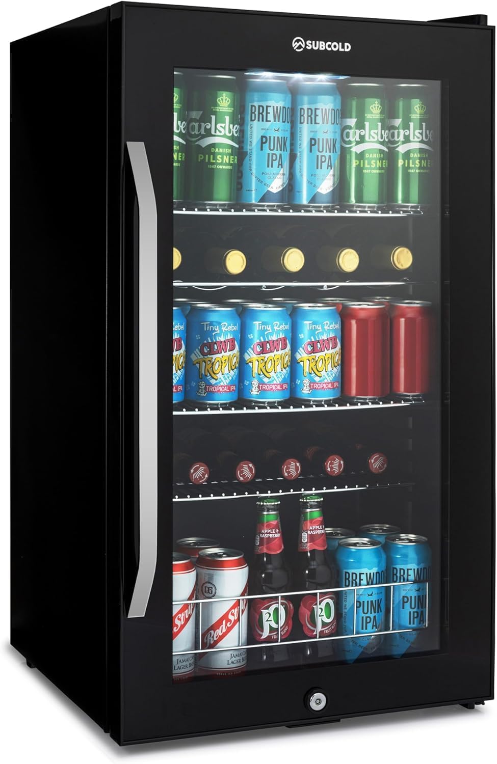 Subcold Ace100 LED Beer Fridge | 96 Cans + 5 Bottles | 3-18°C | Glass Door