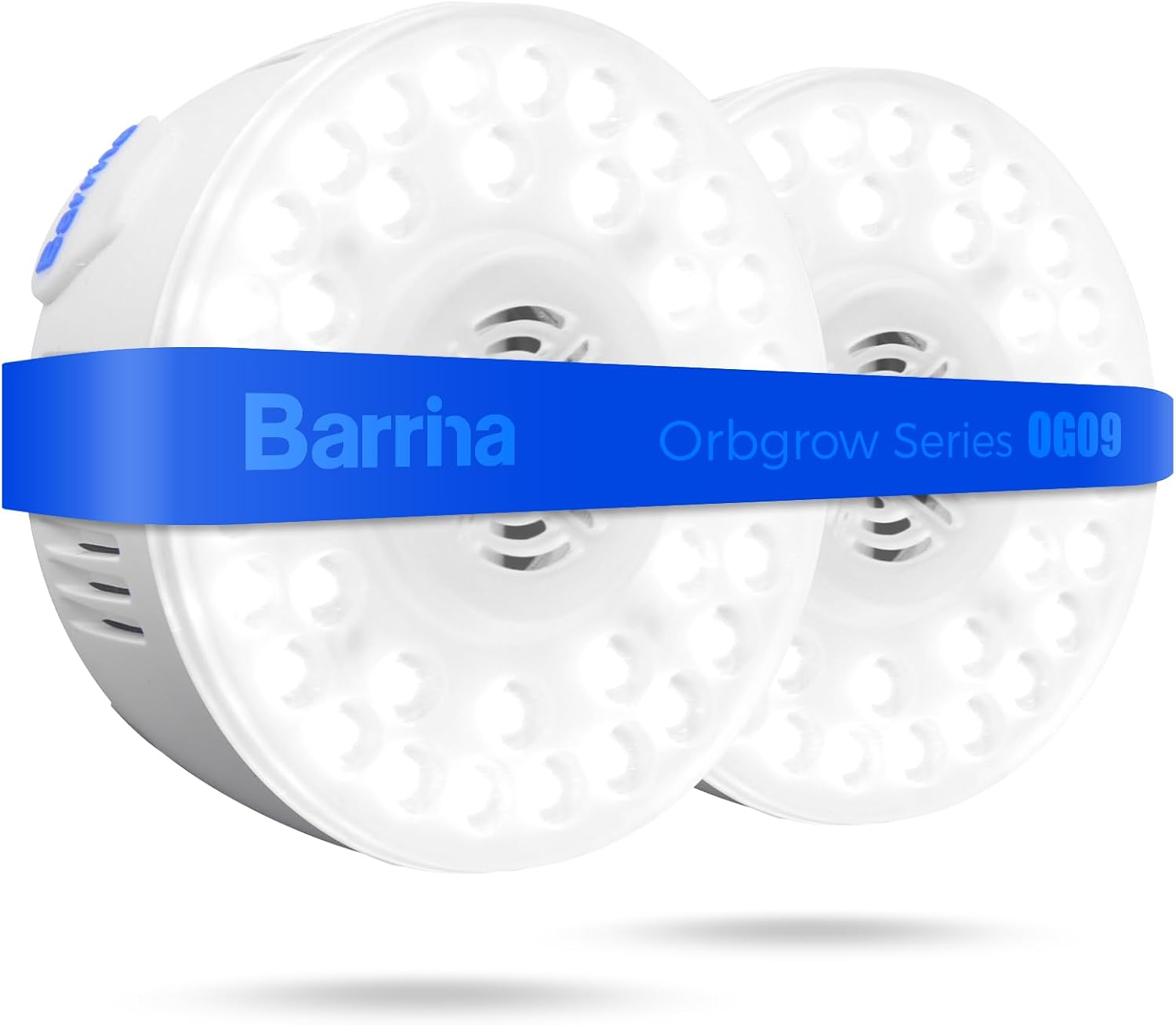 Barrina Orbgrow OG09 Puck Grow Light, 18W(2 x 9W), 5000K, 2 Packs, White | Full Spectrum Plant Light for Indoor Plants, Magnetic & Linkable, Small Grow lamp, Perfect for Plant Shelf