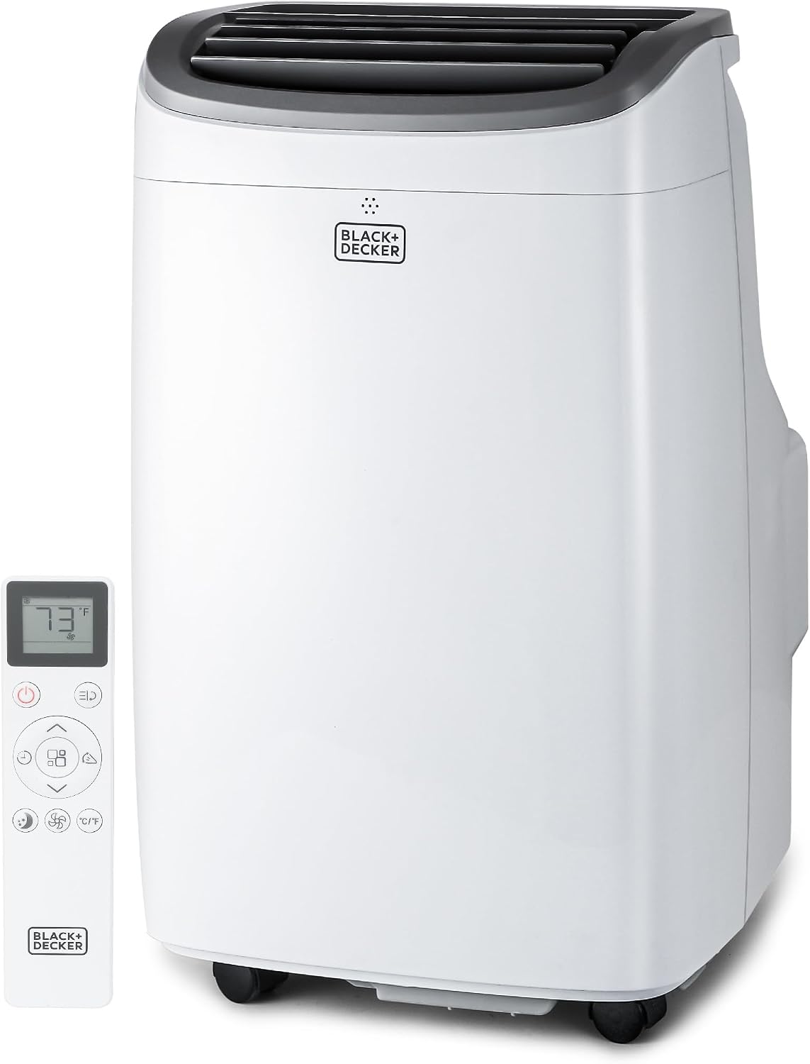 BLACK+DECKER Portable Air Conditioner, 9,000 BTU, BPACT08WT, White | 5,300 BTU SACC for Rooms up to 400 Sq. Ft., 3-in-1 Portable AC, Fan and Dehum with Follow Me Remote Control