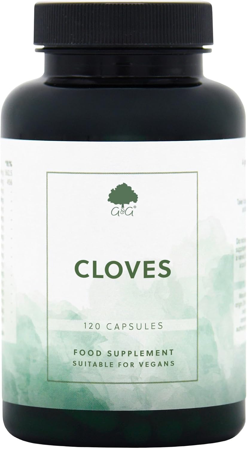 Clove Powder Capsules 500mg - 120 Vegan Capsules - G&G Vitamins | Natural Clove Powder Supplement, Non-GMO, Made in the UK