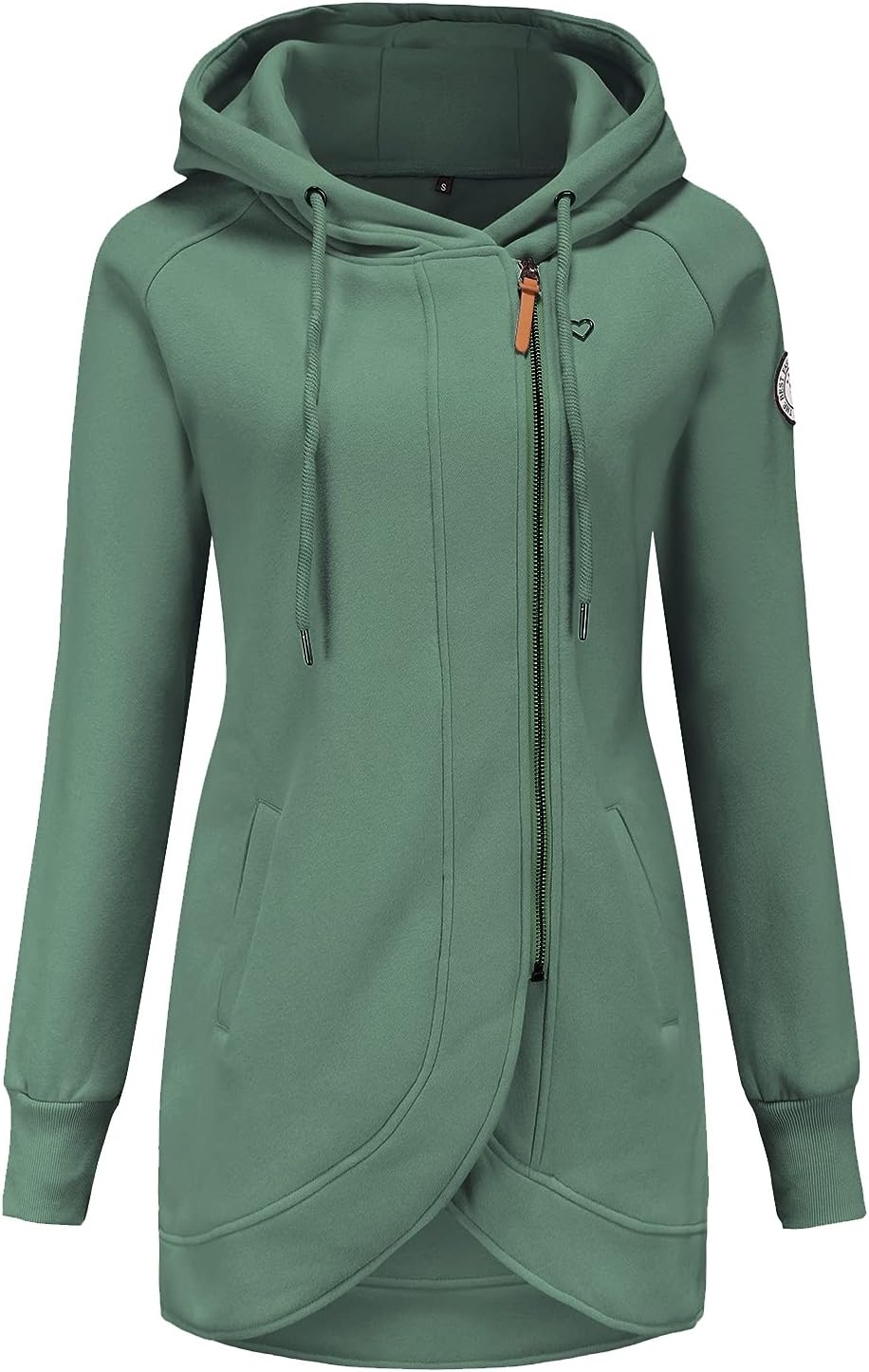 ELFIN Women's Long Sleeve Zipper Hoodies Sweatshirt Jumper Jacket Coat Outwear Pullover Hoody