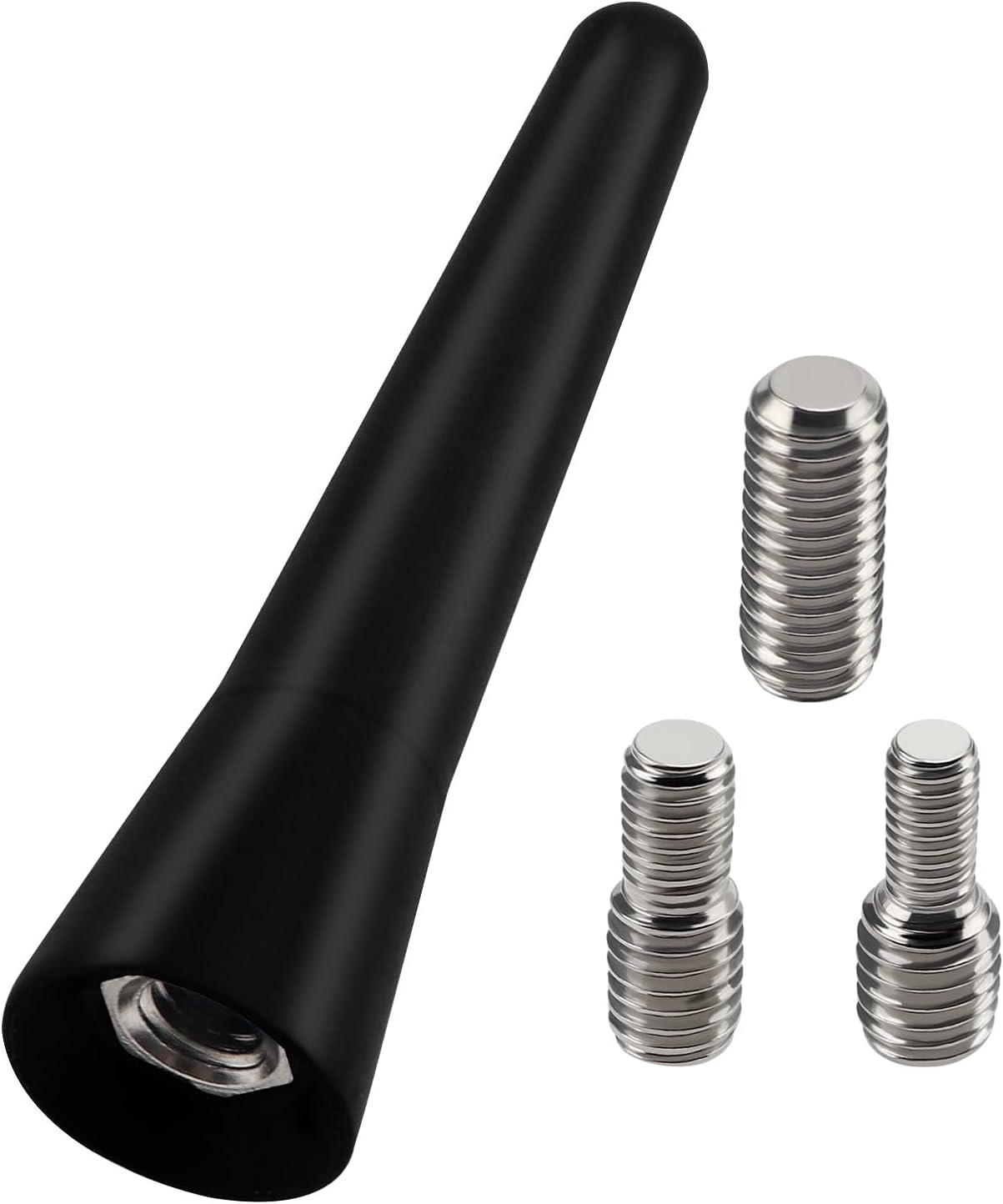 VooGenzek 6.5cm Car Antenna Mast Universal, Car AM/FM Radio Mini Short Aerial Antenna, with 3 Screws (M4, M5, M6), for FM AM Tuning Radio Adapter