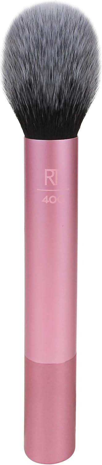 Real Techniques Ultra Plush Blush Makeup Brush, For Loose, Cream, or Pressed Blush, Rosy Glow Cheeks, Fluffy Powder Brush, Aluminum Ferrules, Synthetic Bristles, Vegan and Cruelty Free, 1 Count