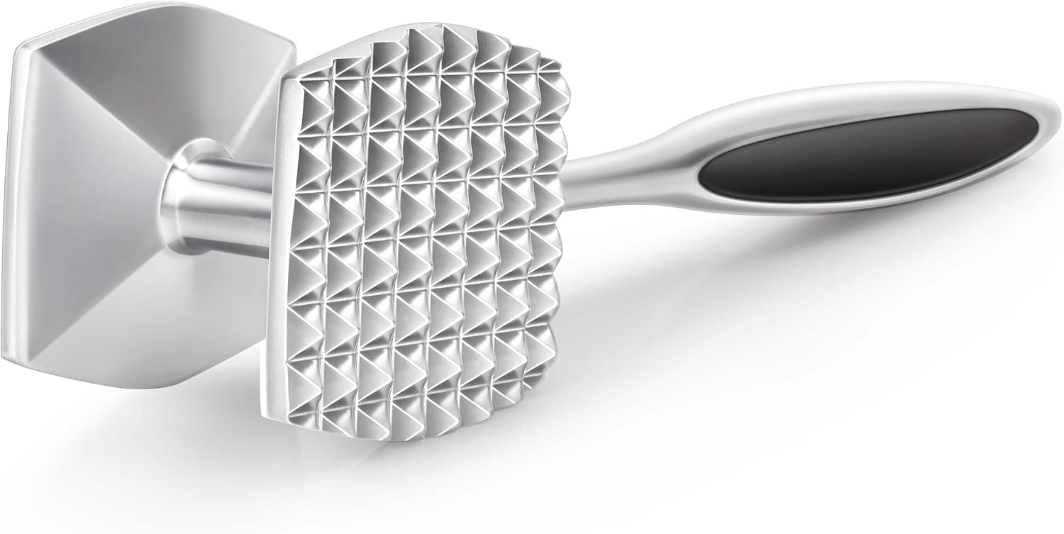 Aliglow Meat Tenderizer Hammer Tool Pounder For Tenderizing Steak Beef Poultry, Heavy Duty Dual-Sided Mallet with Soft Grip Handle - Multifunctional Kitchen Beater for Chicken,Fish, Baking