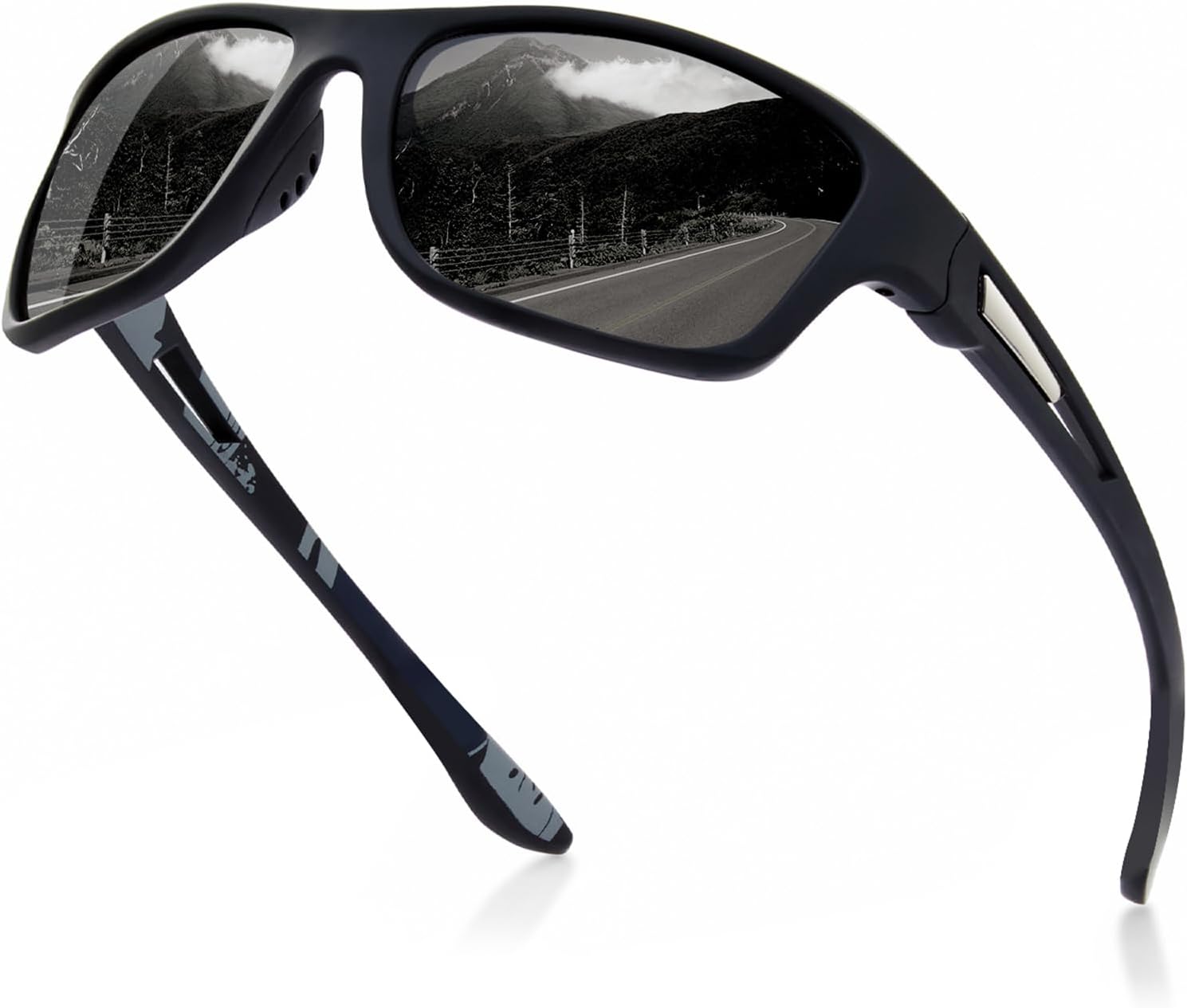 suoso Polarized Sports Sunglasses for Men: UV400 Protection Glasses Womens Wrap Around Goggles for Driving Fishing