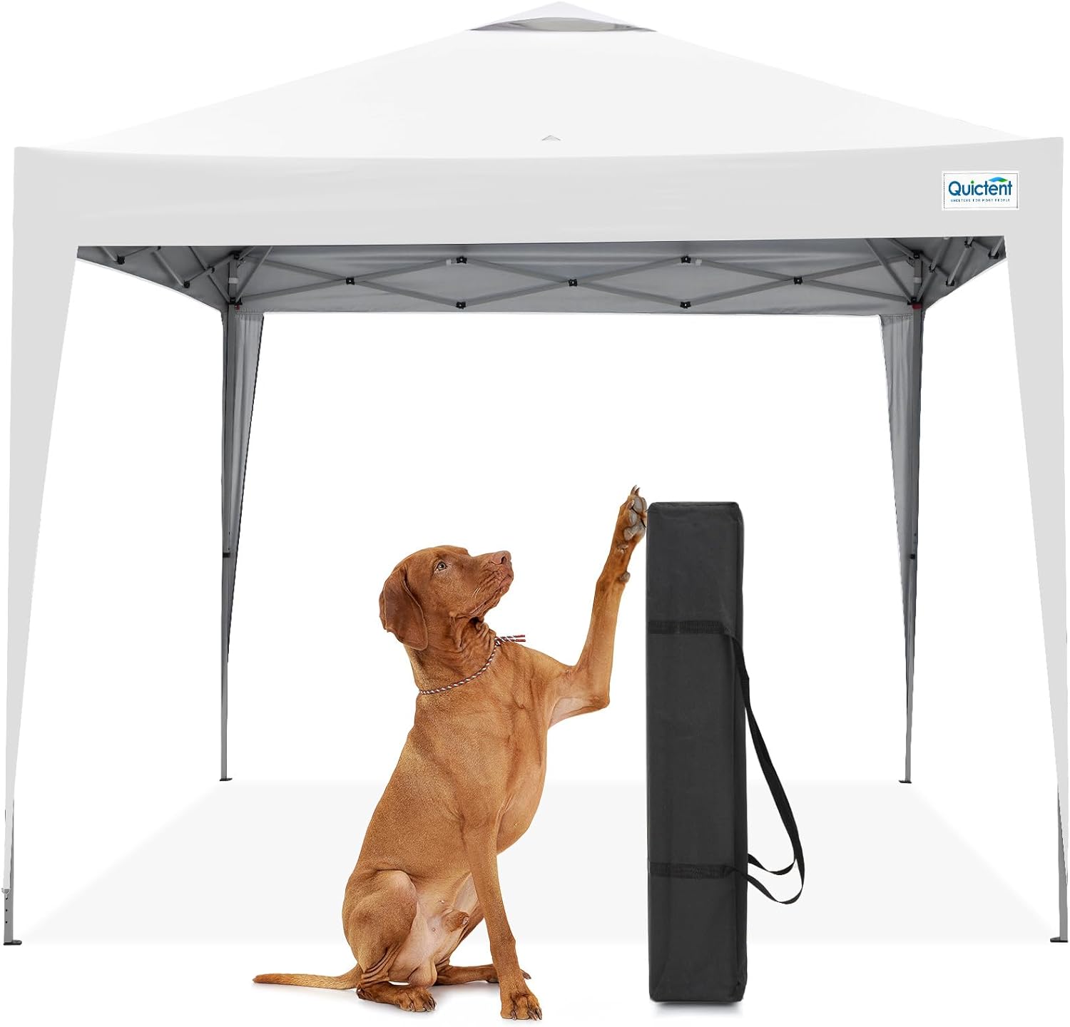 Quictent Pop Up Gazebo 3 x 3m with Bag, Folding Waterproof Event Shelter, 50+ UV Protection Canopy Garden Tent for Parties, Camping, Festivals and Flea Markets - White