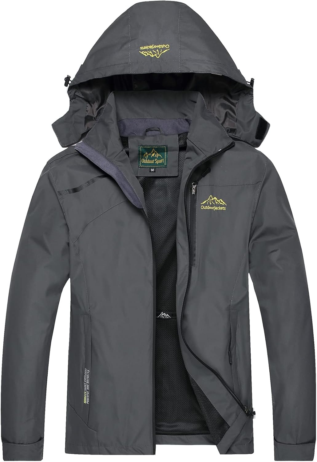 GIISAM Mens Windproof Jacket Waterproof Lightweight Mountain Sport Jacket for Men Hooded Windbreaker Raincoat
