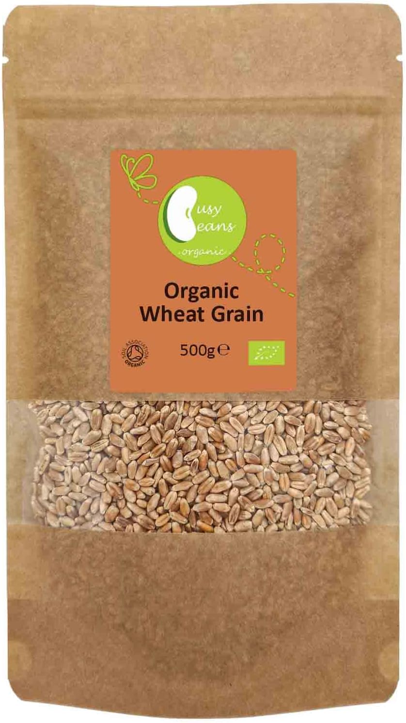 Organic Wheat Grain - Certified Organic - by Busy Beans Organic (500g)