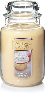 Yankee Candle Vanilla Cupcake Scented Classic 22oz Large Jar Single Wick Candle, Over 110 Hours of Burn Time, Ideal for Creating Relaxing Ambience & Holiday Gifting