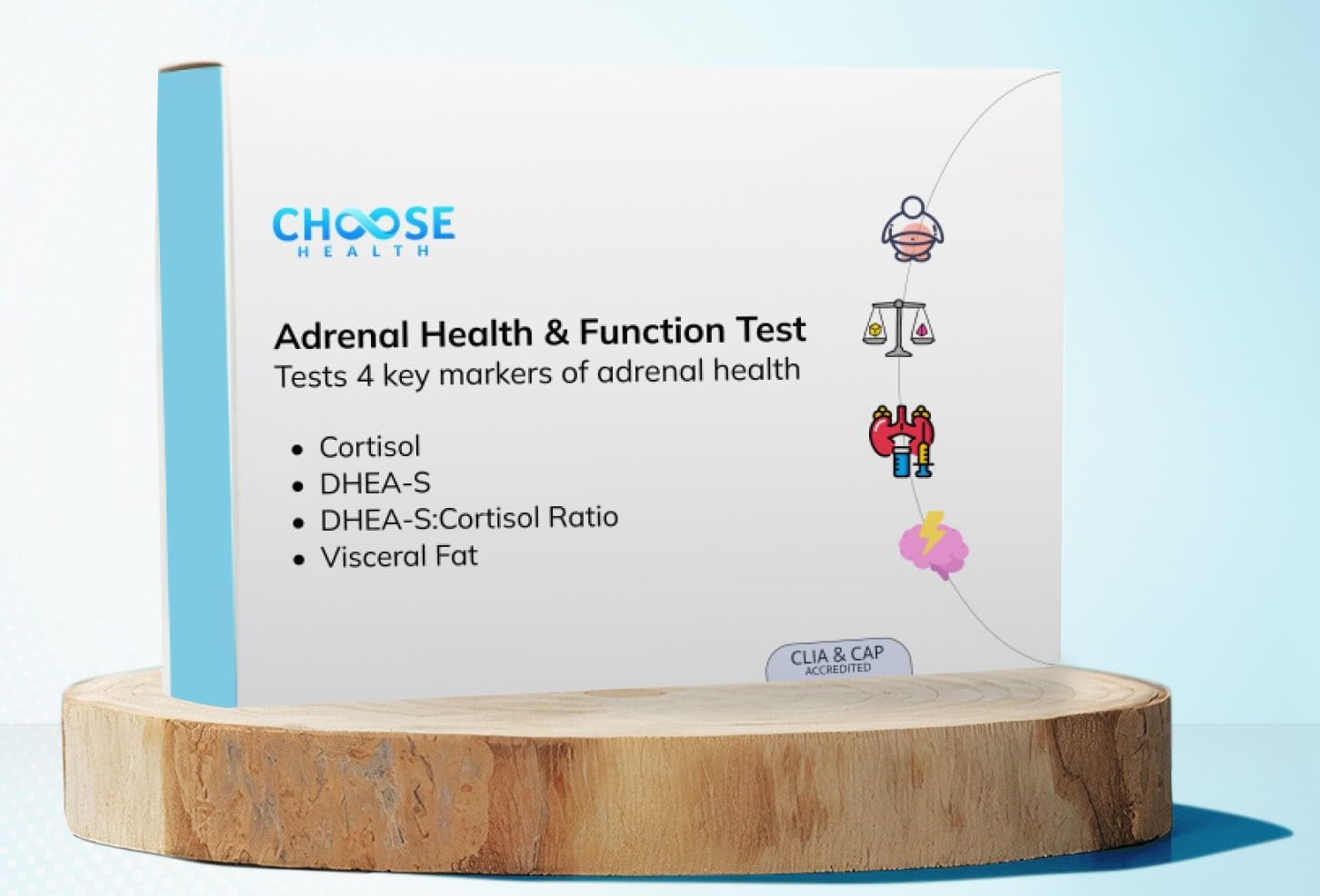 4-in-1 Cortisol & DHEA-S Test | Sleep Test | Stress Test |Adrenal Health & Function Test | Visceral Fat | Cap & CLIA accredited Lab | Not Avail in NY RI…