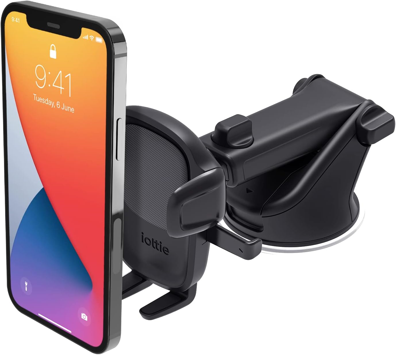 iOttie Easy One Touch Signature Dashboard & Windshield Universal Car Mount Phone Holder Desk Stand with Suction Cup Base and Telescopic Arm for iPhone, Samsung, Google, Huawei, Nokia, More Smartphones