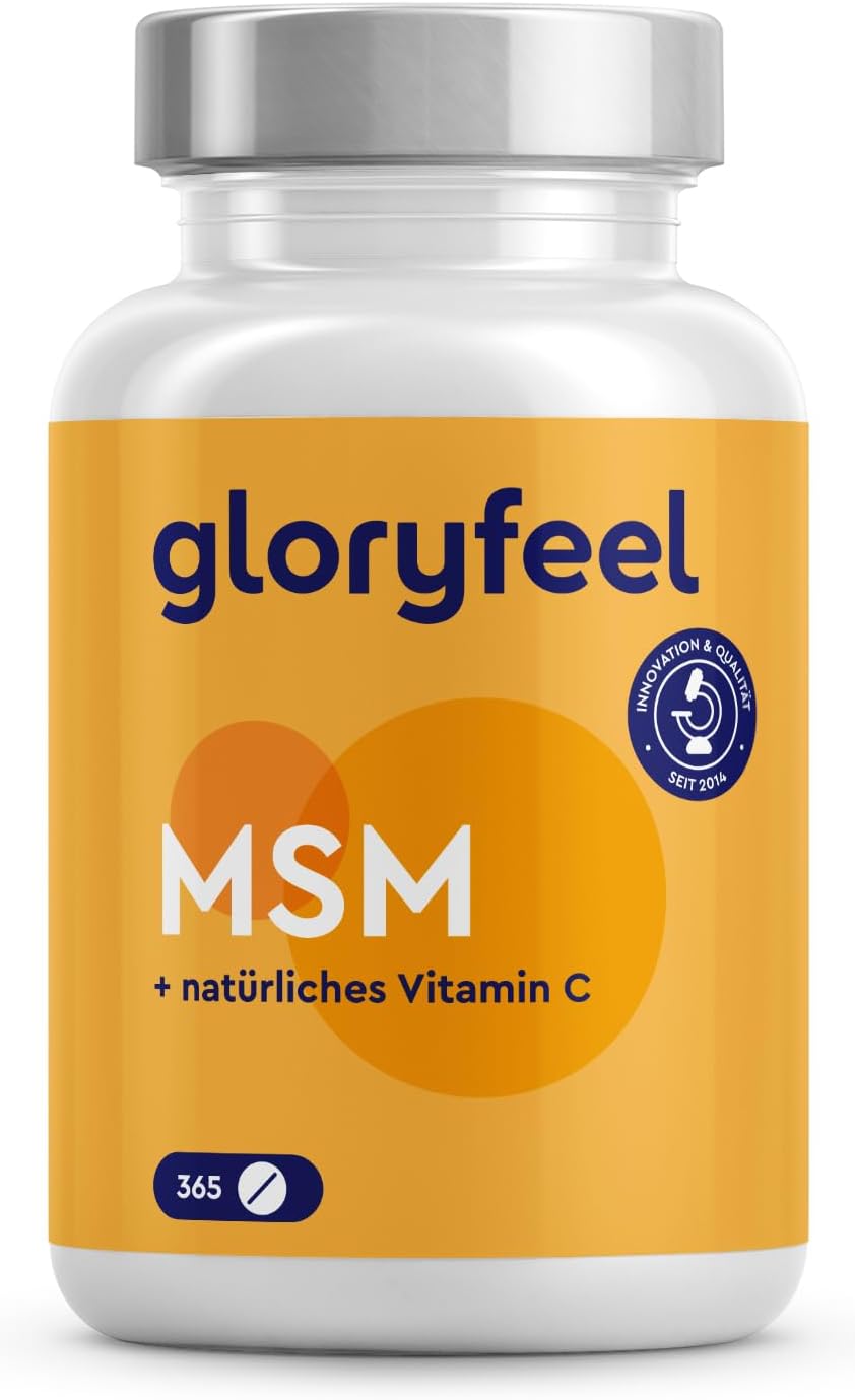 MSM 2000mg with Natural Vitamin C per Daily dose - 365 Vegan Tablets - 2000mg Pure methylsulfonylmethane Plus Natural Vitamin C from Acerloa