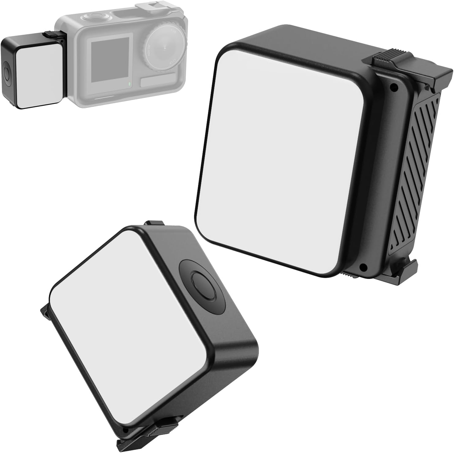 ULANZI LM18 Vlogging Light Mini LED Action Camera Video Light Magnetic Photography Fill Lighting for DJI Osmo Action 3/4 Camera Cage Accessories and Ulanzi PK-06 Pocket 3/4 Expansion Adapter