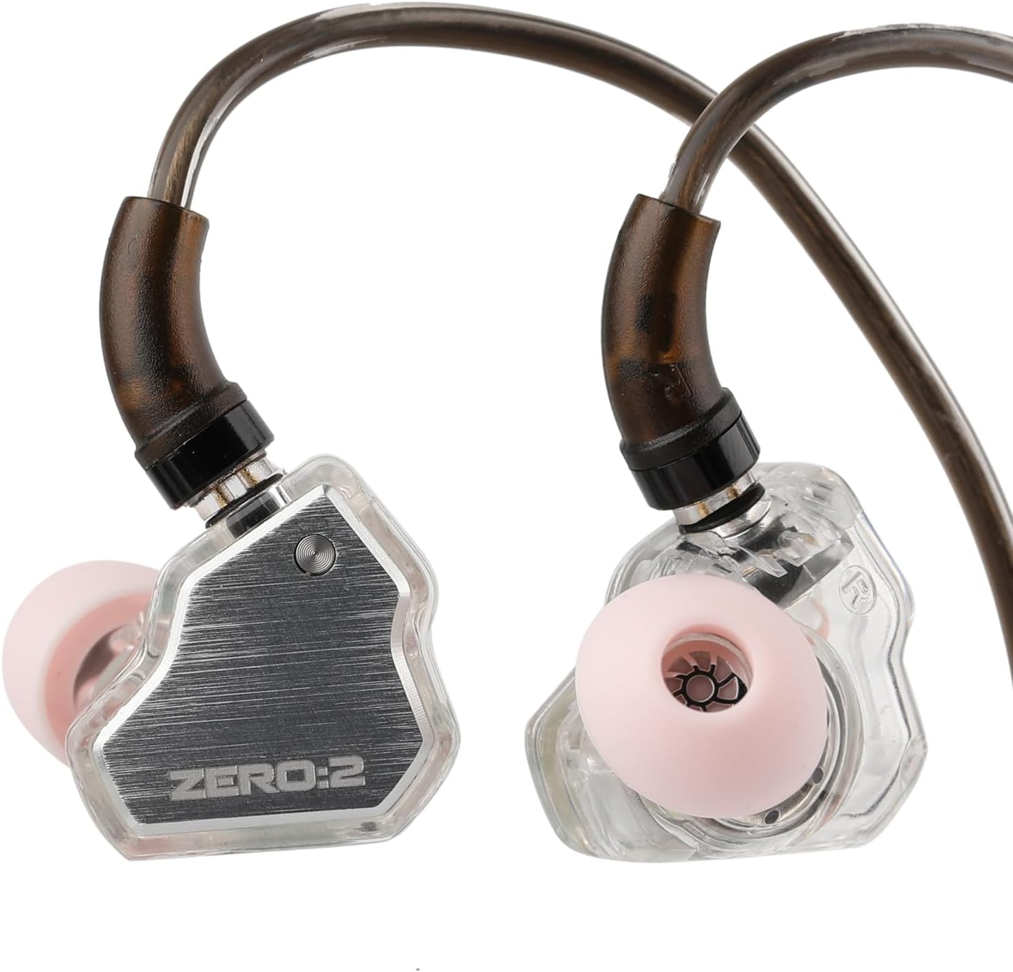 Linsoul 7Hz x Crinacle Zero:2 in Ear Monitor, Updated 10mm Dynamic Driver IEM, Wired Earbuds Earphones, Gaming Earbuds, with OFC IEM Cable for Musician (Silver, With MIC)