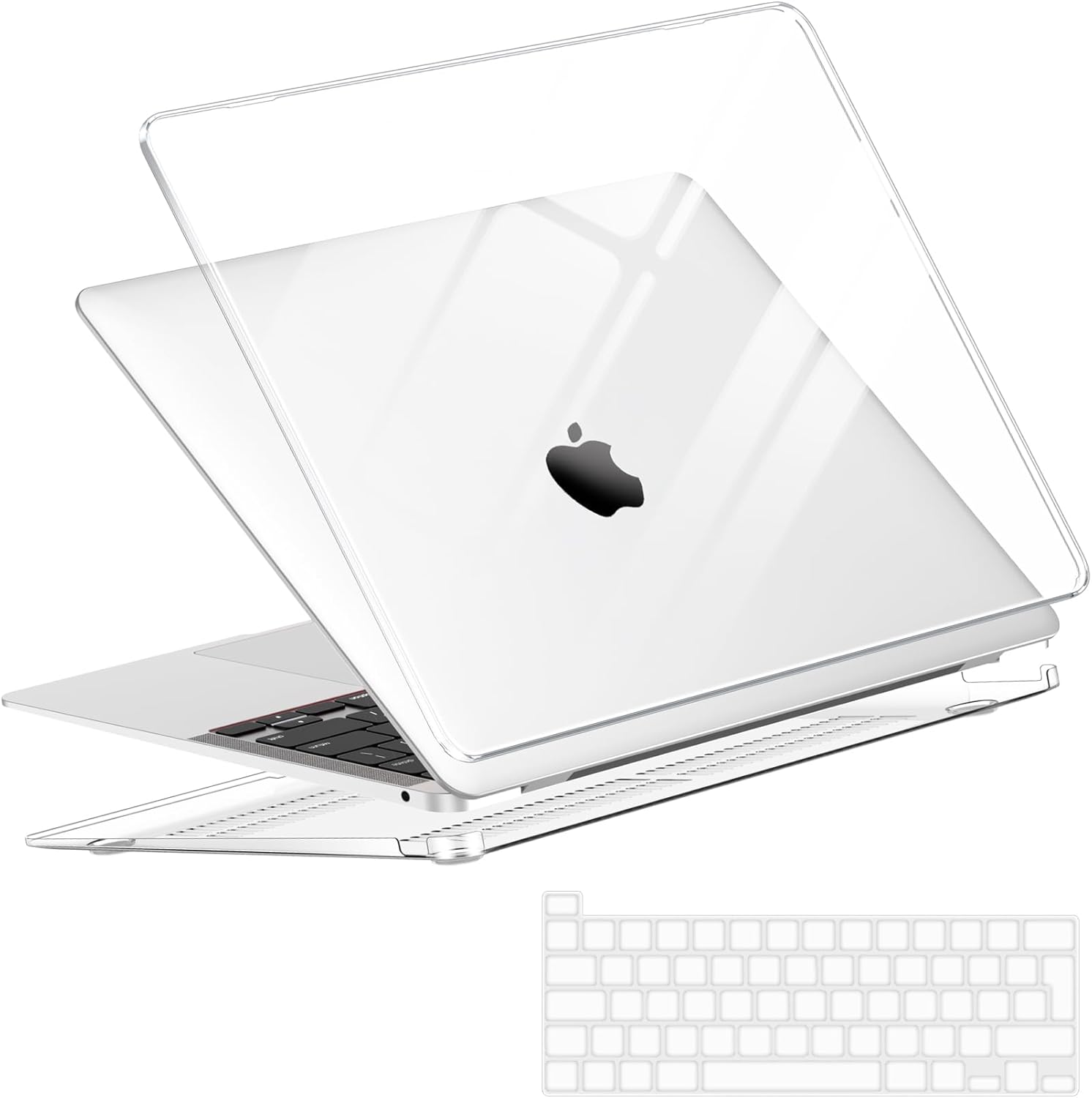 NPUOLS Protective Case for MacBook Pro 13 Inch Case M2 M1 2023 2022 2021 2020 Model A2338 A2289 A2251, Thin Anti-Yellowing Hard Shell Cover and Ultra Thin TPU EU Keyboard Cover - Transparent
