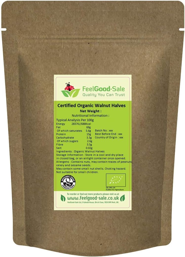 1kg Fresh Organic Walnuts Halves, Premium Quality Nuts