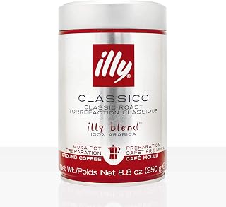 Illy Ground Moka Medium Roast, 8.8-Ounce Cans (Pack of 2)