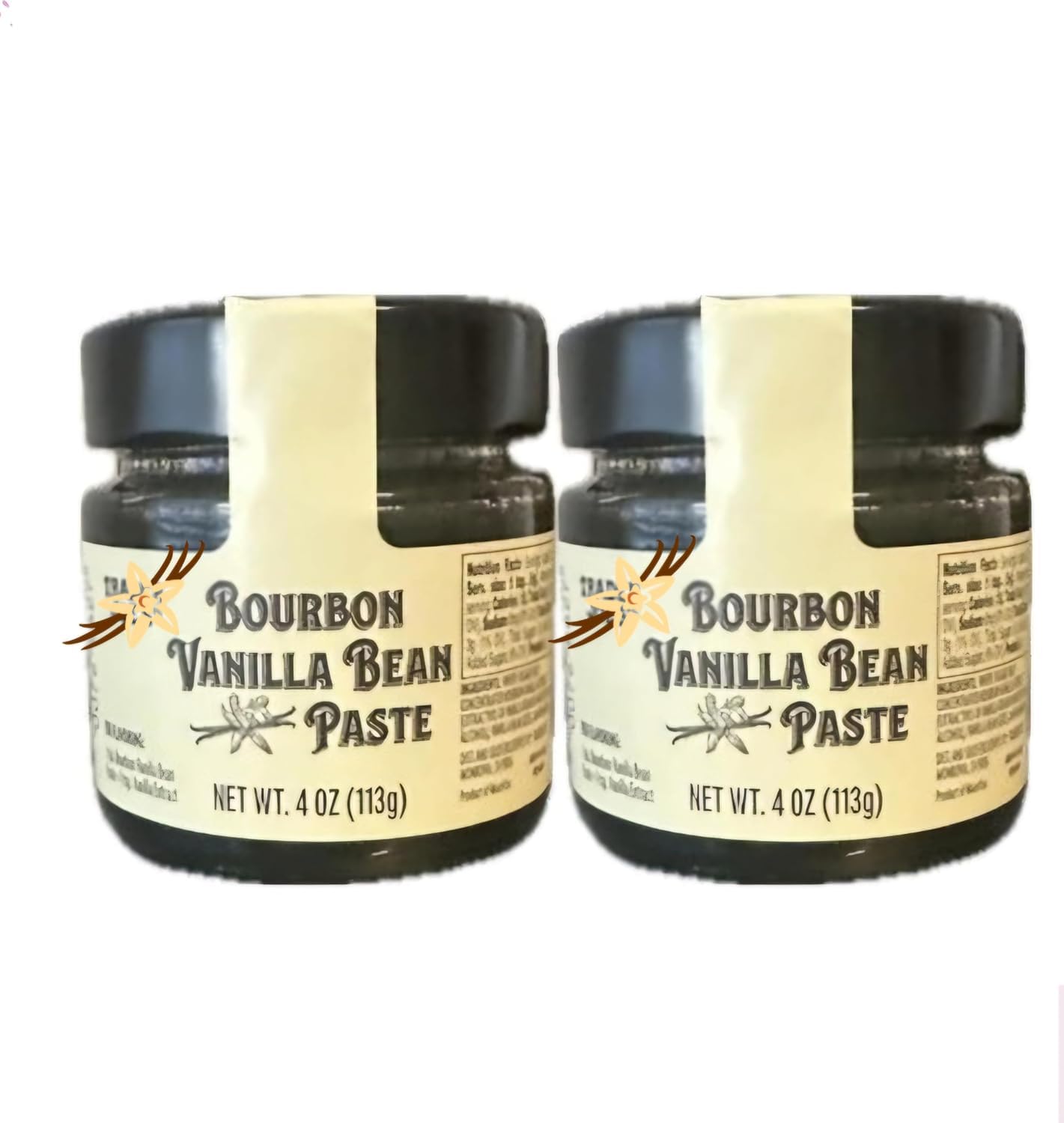 Bourbon Vanilla Bean Paste 4oz 113g (Two Bottles) (bourbon paste 2 jars)