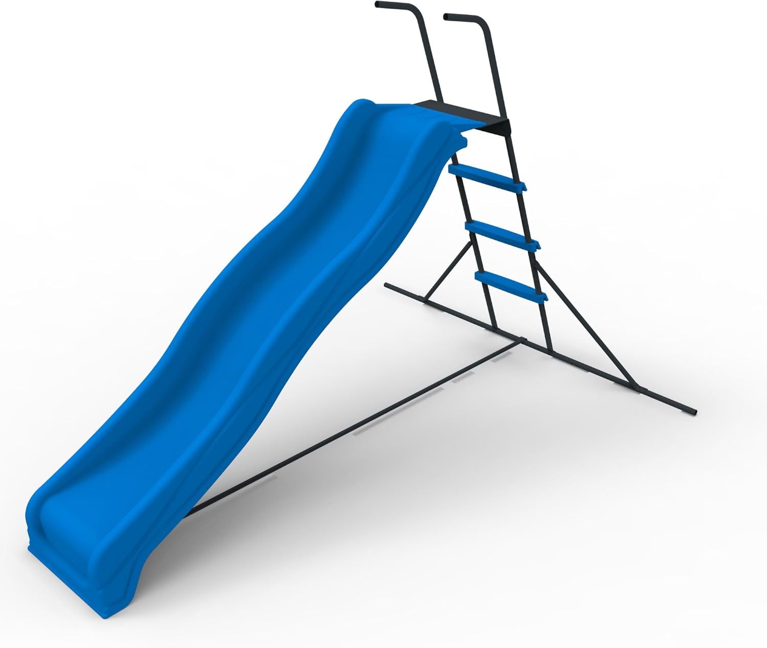Home Playground Equipment: 7.8 ft Wavy Slide for Playground, Plastic Playset Kids Slide, Freestanding Climber - Playground Gyms for Kids Ages 3 to 8, Blue