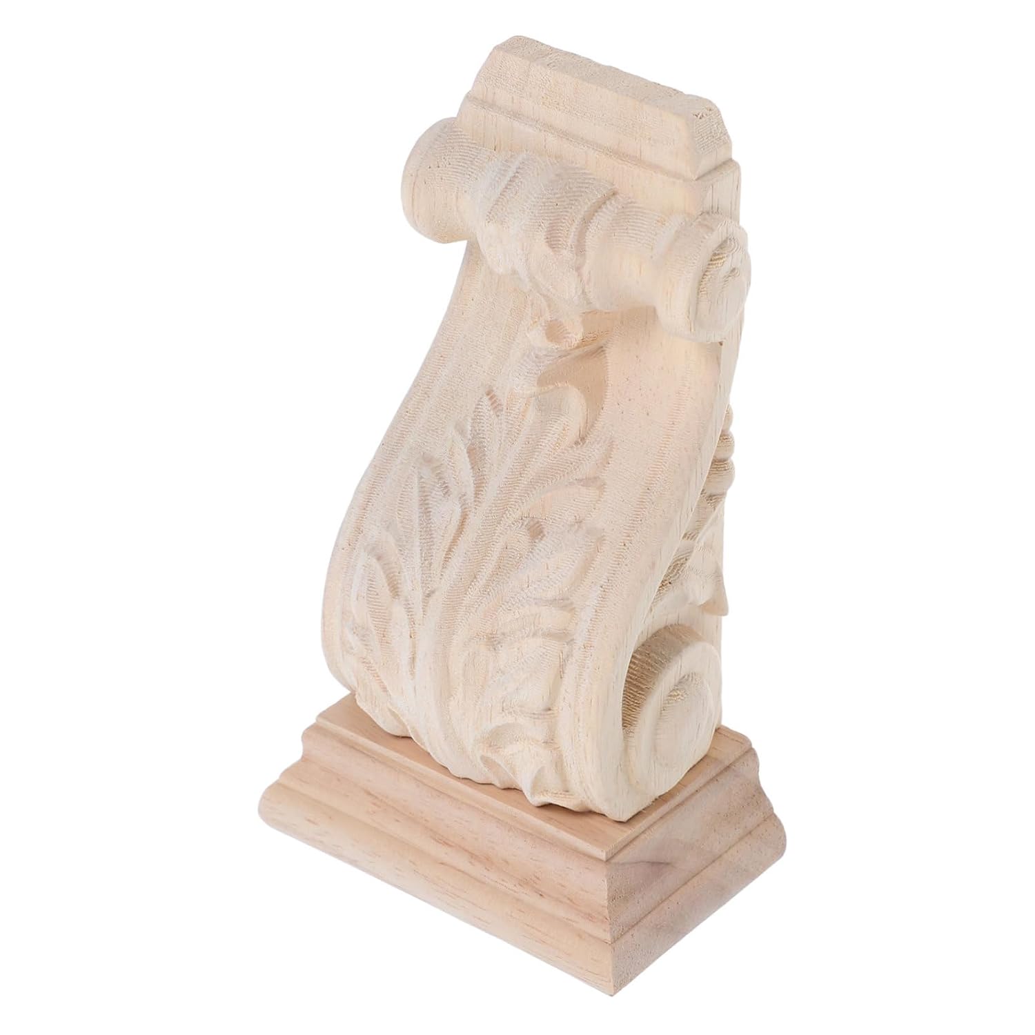 Kisangel Carving Wooden Corbel Rustic Solid Wood Corbel Shelf Bracket Countertop Support Fireplace Mantels and Wall Decorations European Style Decorative Appliques