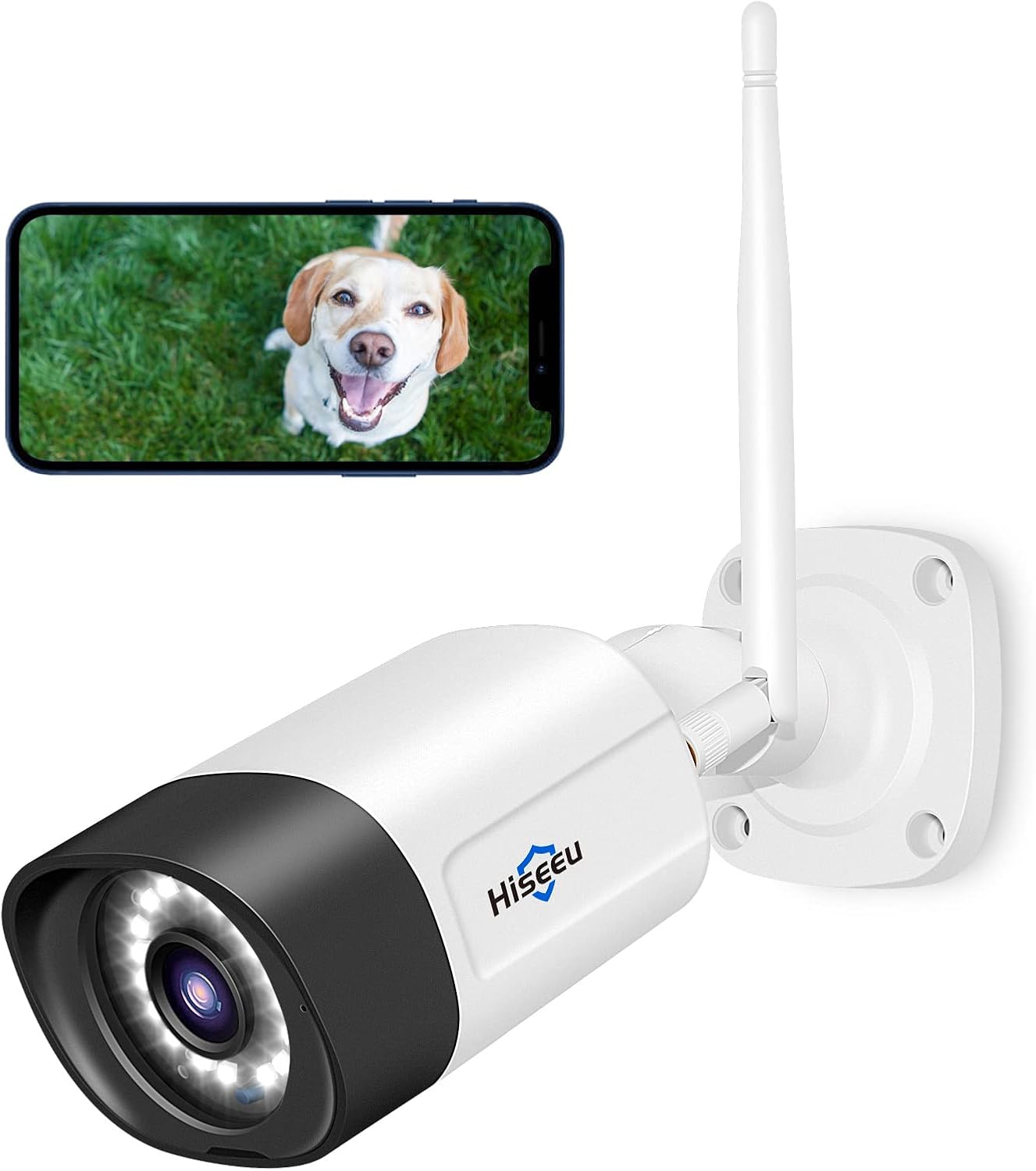 Hiseeu [5MP+2-Way Audio] Outdoor Security Camera Waterproof Home Security CCTV WiFi Surveillance Outdoor IP Camera with,Night Vision,Motion Detection,Remote Access and Compatible with IOS/Android/PC