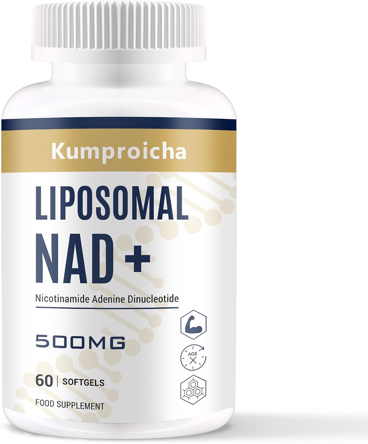Liposomal NAD+ 500mg with TMG 250mg Softgels, Actual NAD+ Supplement for Cellular Repair & Energy Metabolism (60 Count (Pack of 1))