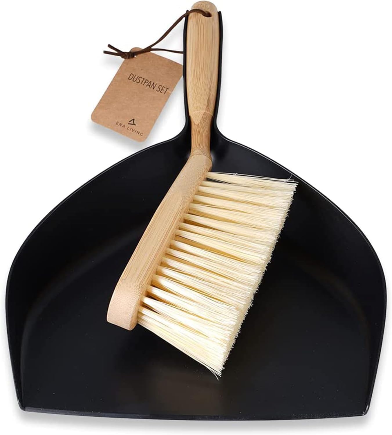 Bamboo Dust Pan and Brush Set, Eco-Labelled Dustpan and Brush, Perfect For Household Cleaning, Sturdy and Effective Dust Pan, Bamboo Sweeping Brush, Stylish Brush and Pan Set
