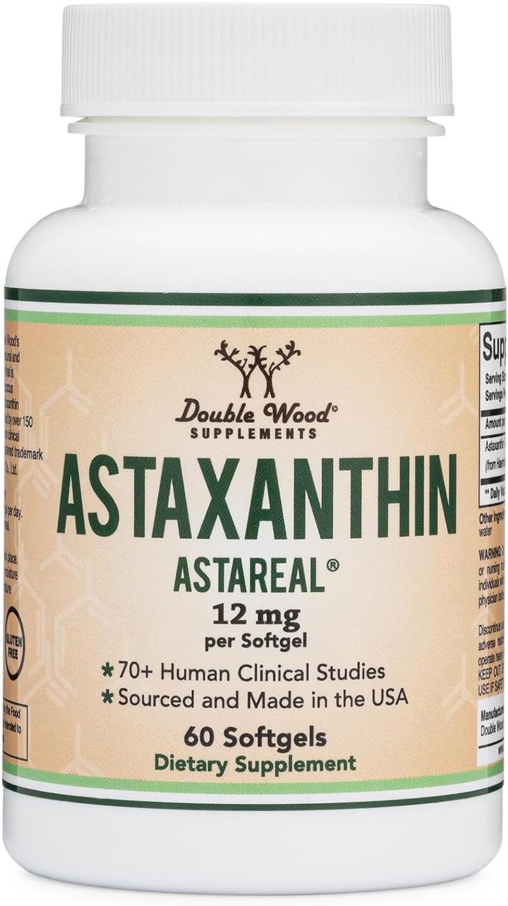 Astaxanthin 12mg Softgels, Clinically Studied AstaReal, 60 Softgels