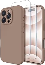 OTOFLY Compatible with iPhone 16 Pro Case, Compatible with MagSafe, Shockproof Magnetic Silicone Case for iPhone 16 Pro,[Military Grade Protection] [2 Pack Screen Protectors], Light Brown