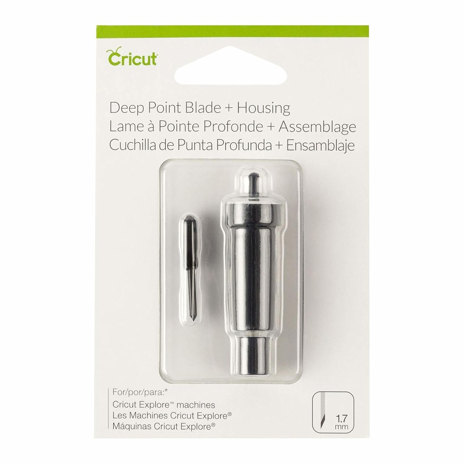 Cricut Deep-Point Blade + Housing, Cutting Blade with Deep Cut Housing, Cut Materials up to 1.5mm Thickness, For Personalized Crafts, Compatible With Cricut Maker and Explore Machines,Black