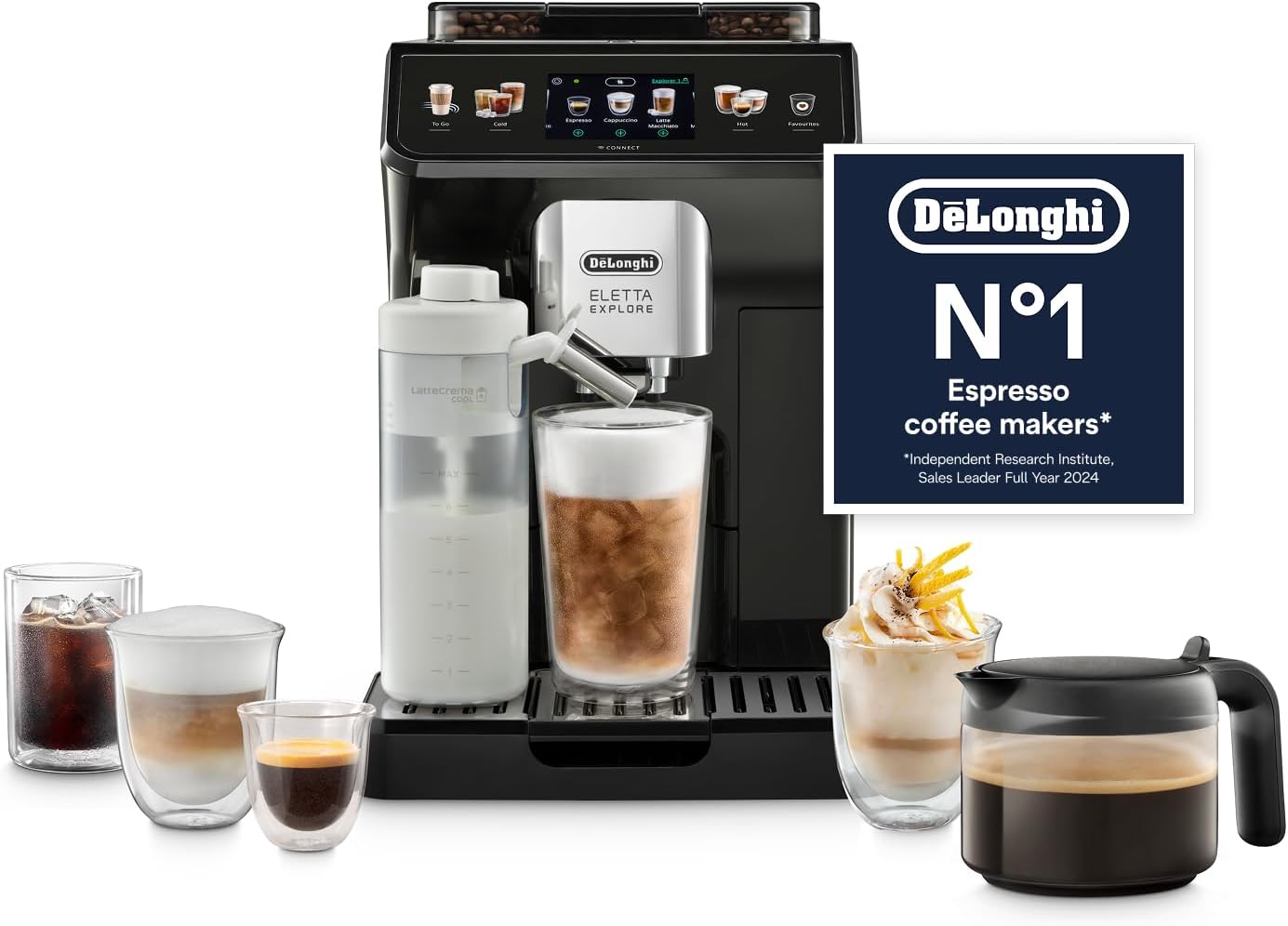 De'Longhi Eletta Explore - Automatic Coffee Machine 50+ Drinks Cold Brew